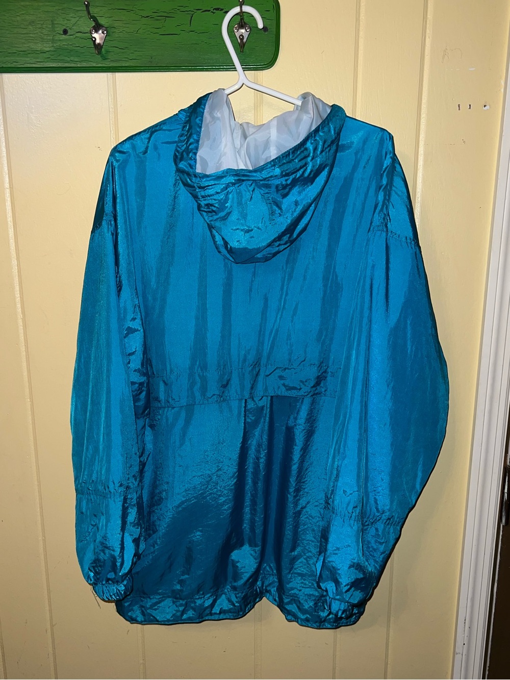 Mighty Mac Blue Nylon Outdoor Hooded Retro Windbreaker Rain Jacket 90’s Size L - Picture 3 of 12